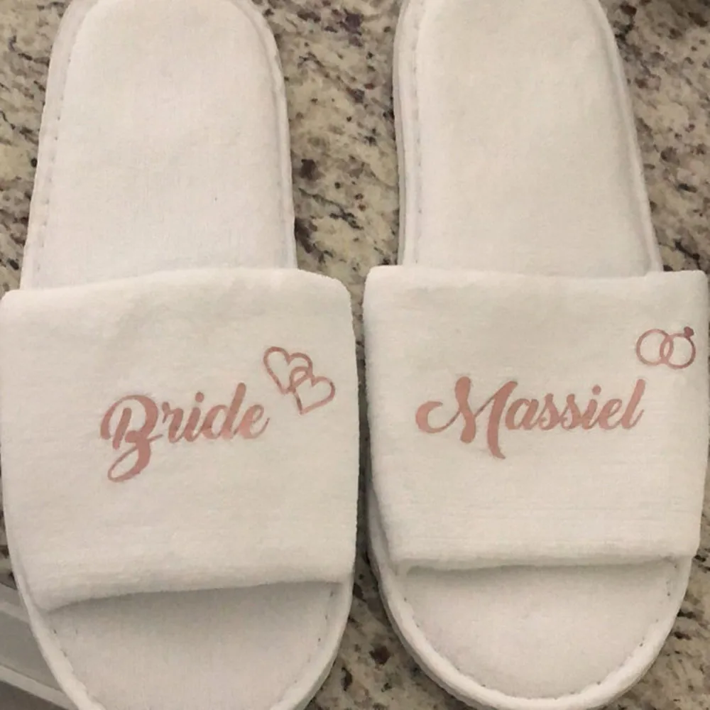 custom ring heart Slippers Open Toe silver gold mother of groom Christmas Wedding proposal Gift bridal party | Обувь