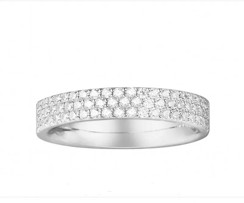 

Роскошное женское кольцо из стерлингового серебра 925 пробы с искусственным бриллиантом, 3 ряда