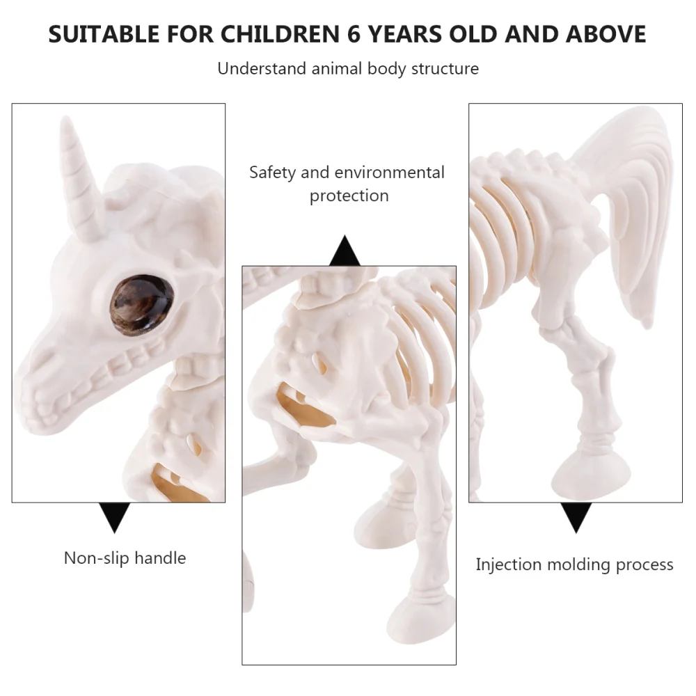 Украшение на Хэллоуин единорог скелет кость реквизит вечерние милые кости