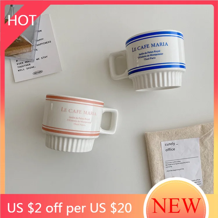 

Blue Minimalist French Nordic Style Ceramic Mug Milk Design Reusable Cup Ceramic Mug Gift Copo Termico Mugs Coffee Cups AA50MK