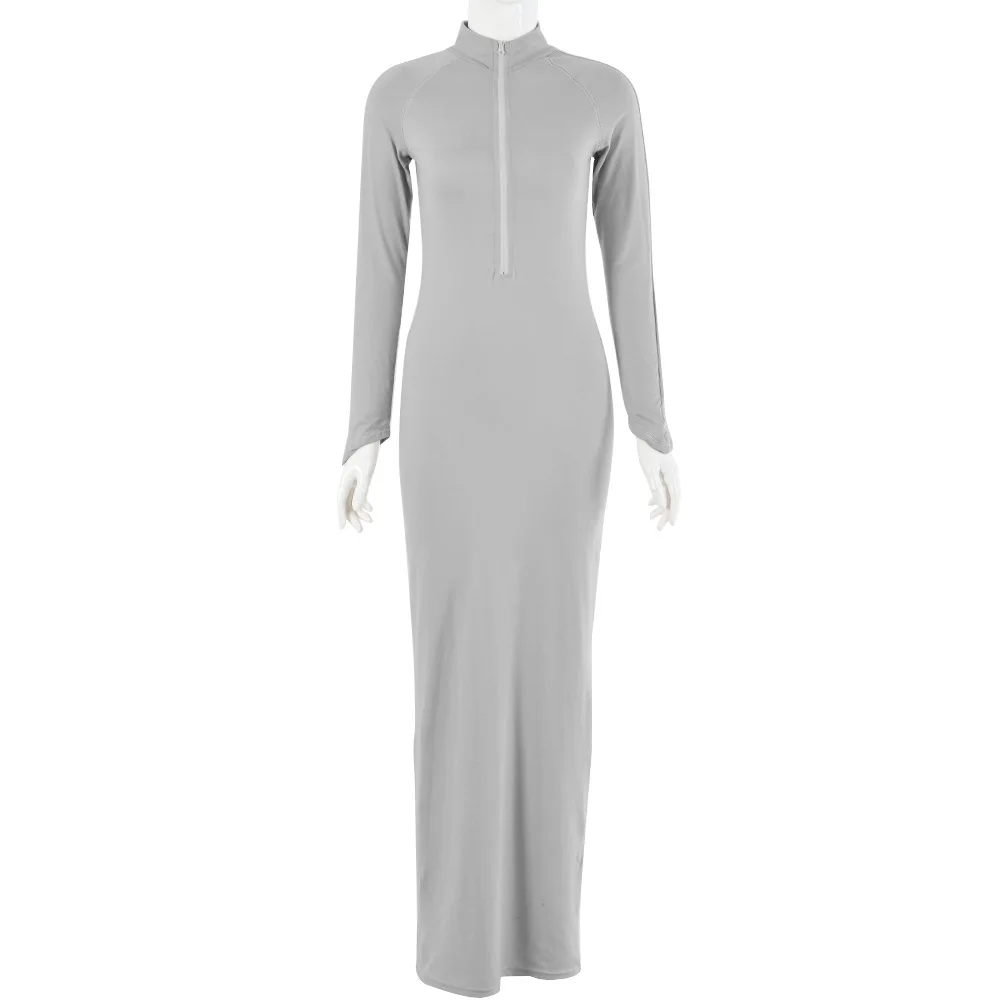 

Sexy Turtleneck Bodycon Winter Dresses Casual Long Sleeve Zipper Women Dress 2020 Female Stretch Long Club Party Vestidos