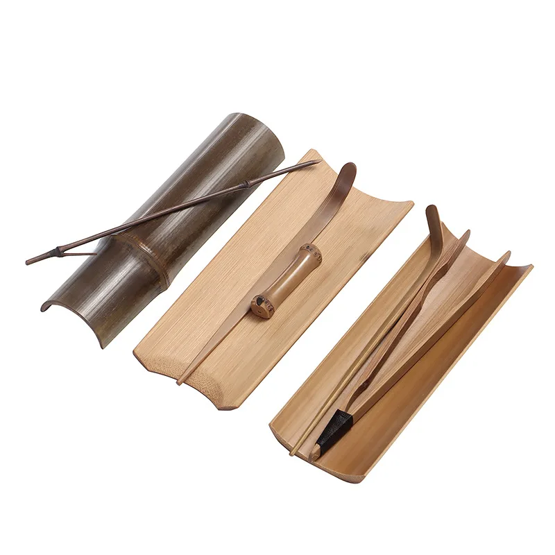 

Handmade Bamboo Tea Ceremony Six Gentlemen Tea Three-piece Set Bamboo Tea Set
