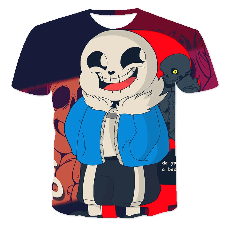 

Забавная детская футболка с принтом игры Undertal, модная повседневная свободная футболка большого размера для мальчиков и девочек, мужские/же...