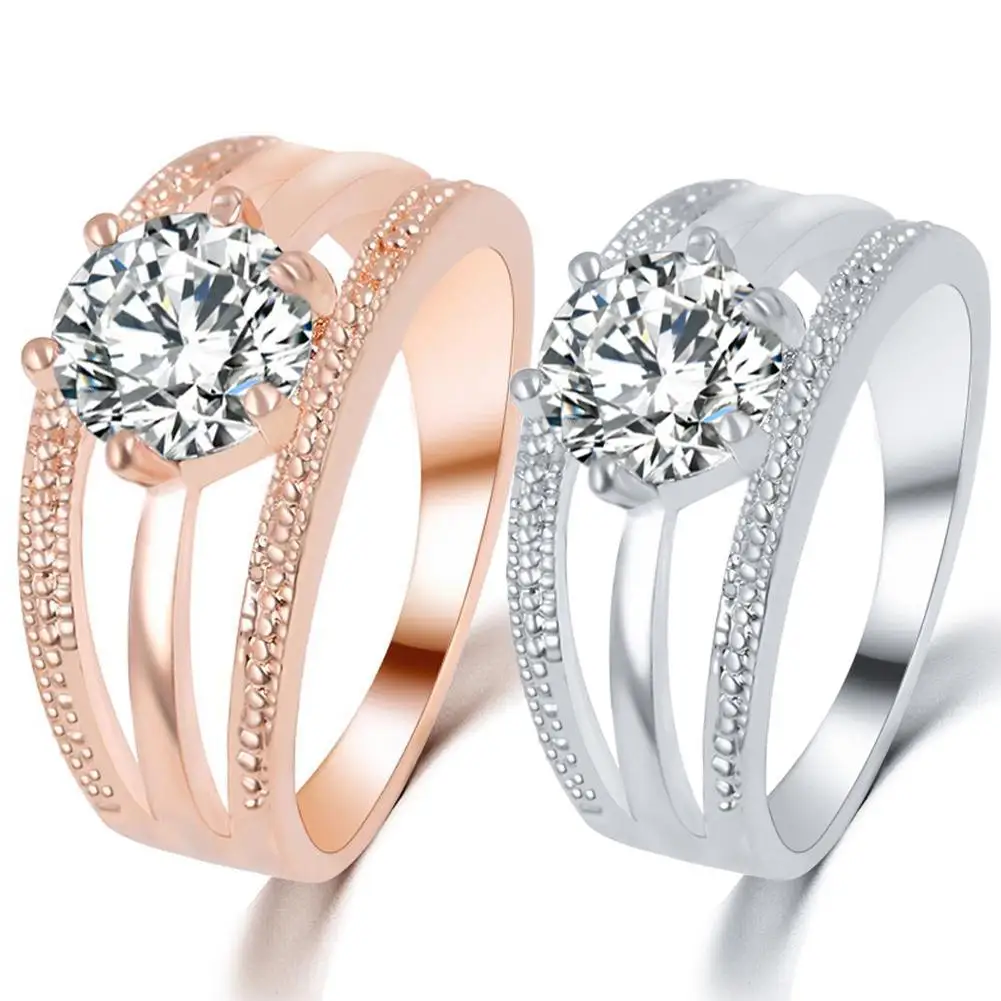 Элегантное женское кольцо Стразы инкрустированное многослойное на палец