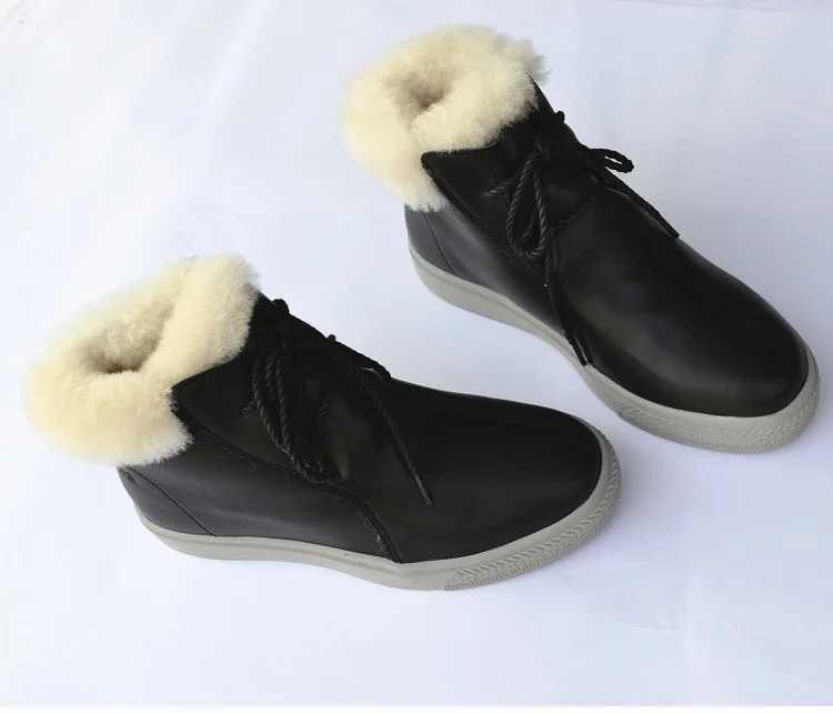 Careaymade/зимние ботинки на плоской подошве из овечьей кожи с мехом; теплые зимние ботинки Martin; нескользящая женская обувь на толстой подошве с высоким подъемом