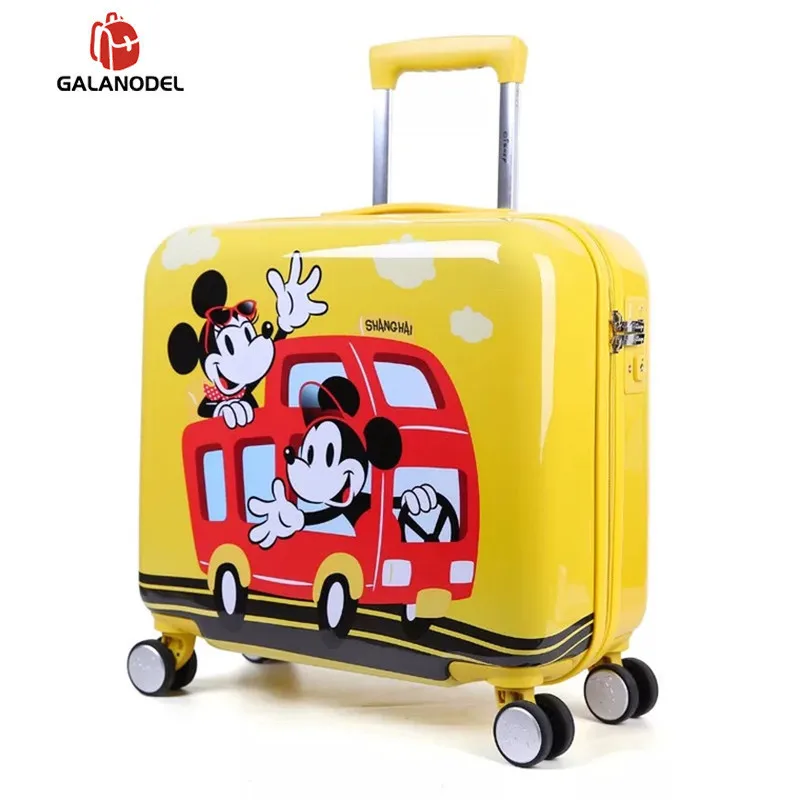 18 дюймов Высокое качество Микки из мультфильма PC Детские Сумки на колёсиках Spinner