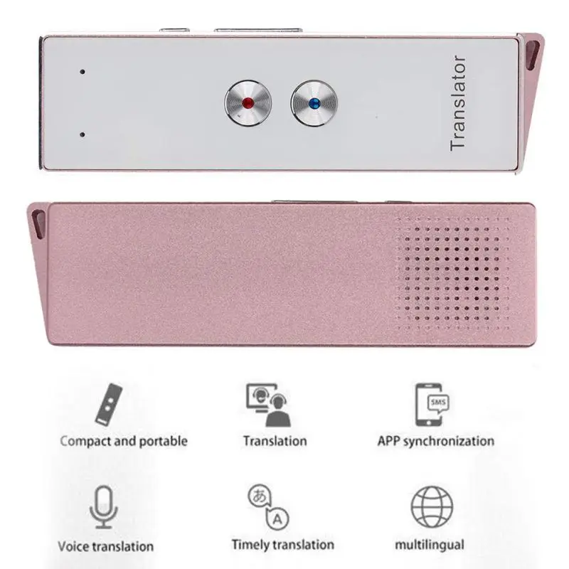 

Smart Instant Real Time Voice Multi-Languages Translator Portable 40+ Language Translation Voice Translator with Hand Strap