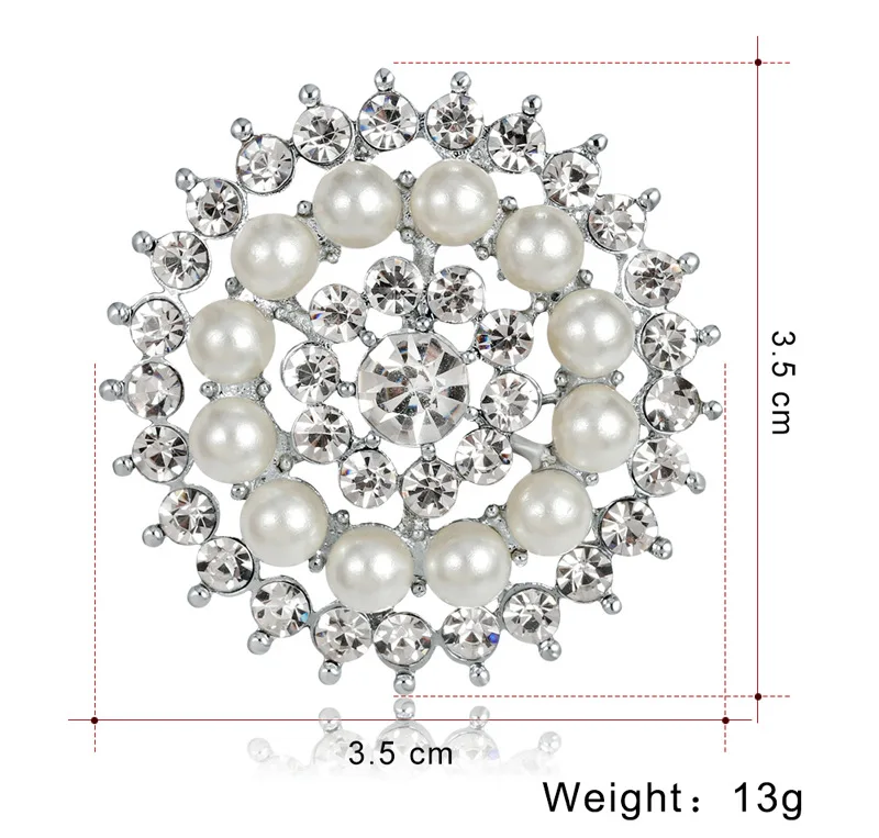 

Charming Rhinestone Simulated Pearl Flower Pins for Women Hijab Scarf Clip Sweater Brooches Coat Dress Pins Wedding Jewelry