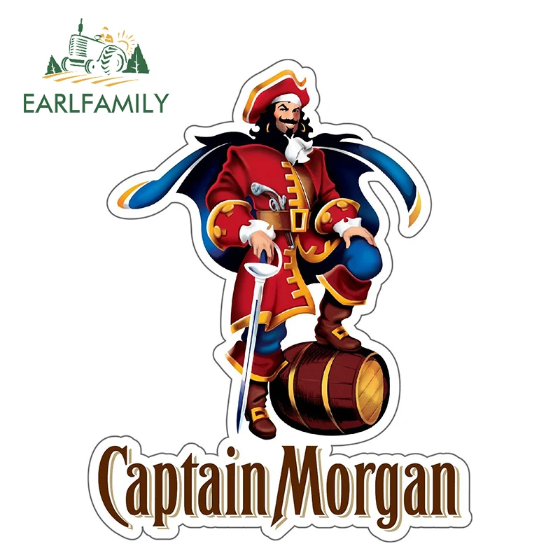 EARLFAMILY, 13 см x 10,3 см, наклейка капитана Моргана, ром, спирт, автомобильный бампер, личные водонепроницаемые аксессуары