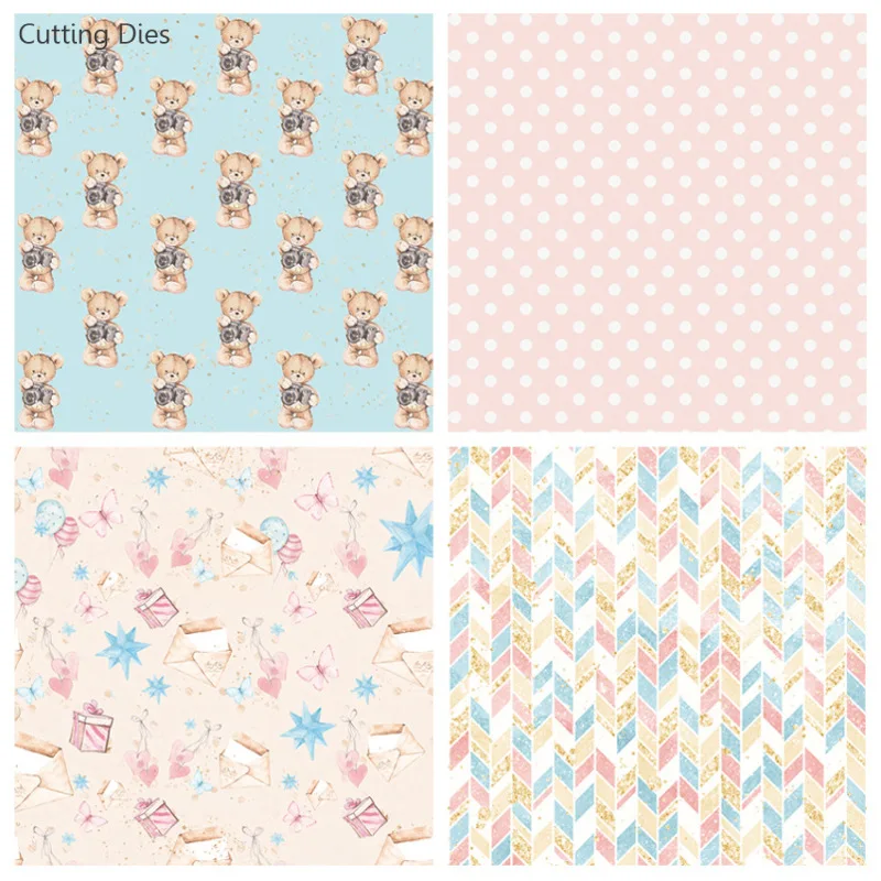 12 листов/партия печатные подушечки для скрапбукинга с медведем бумага
