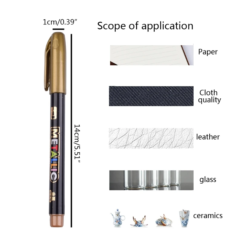 

8 Colors Epoxy Resin Drawing Pen Acrylic Paint Highlights Metallic Permanent Marker Graffiti Point Pen