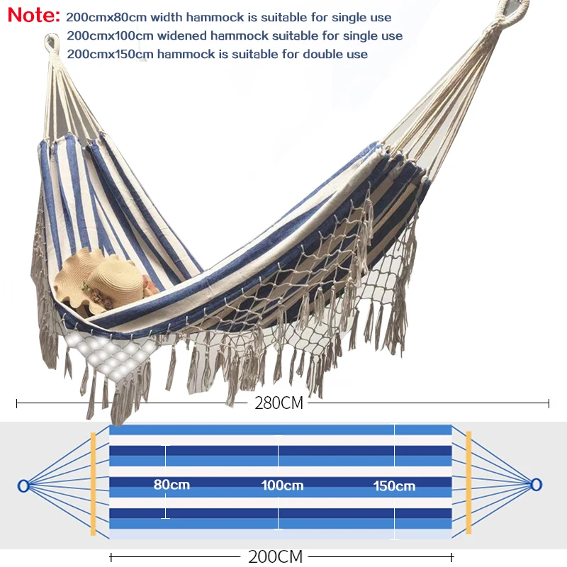 Двойной гамак в скандинавском стиле богемный двойной с кисточками Пляжная