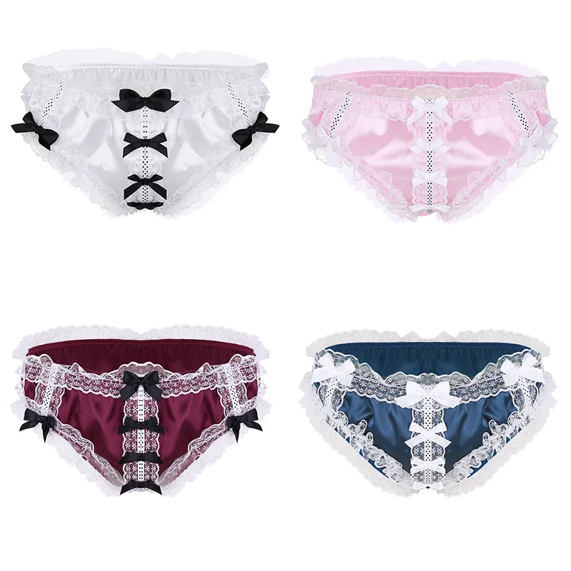 Для мужчин трусы с оборками и кружевом купальник-бикини цветочным принтом