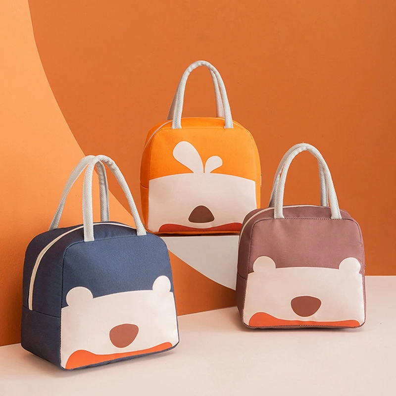 

Portable Insulated Lunch Bag Organizer Reusable Cartoon Lunch Box For Women Men Kids Work School Camping Picnic Cooler Bags