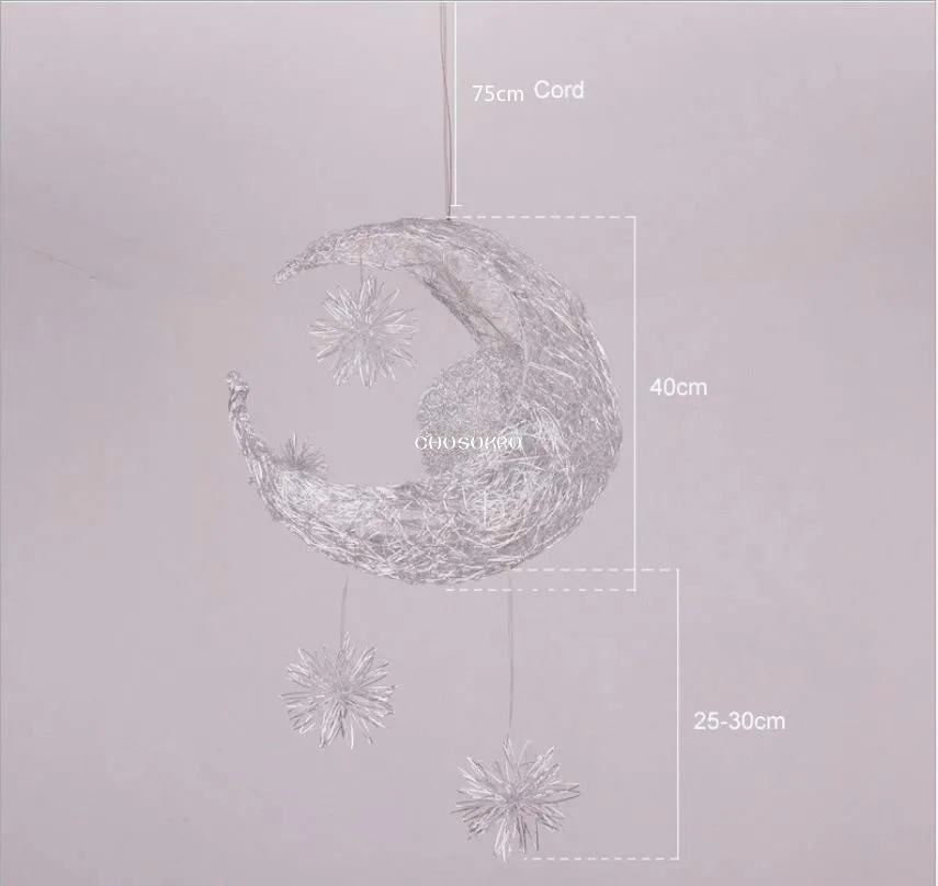 Потолочные светильники Современная подвесная светодиодная люстра в виде луны и