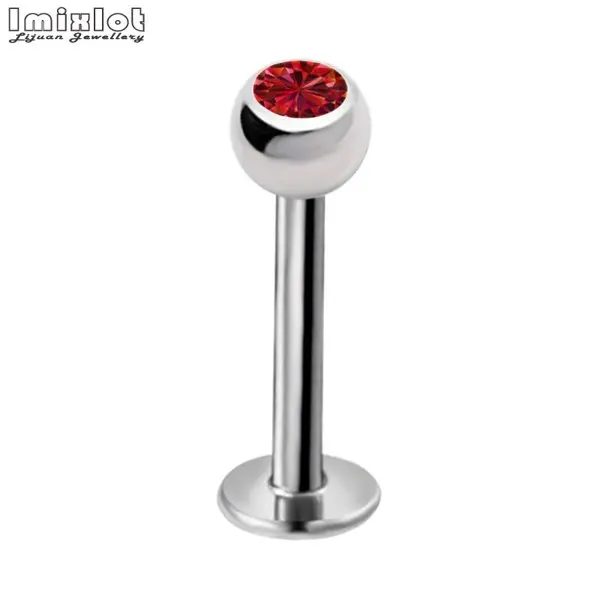 Red Imixlot 10 шт./лот хрустальный шар Лабрет кольцо губы пирсинг для хрящевой части уха губы серьги пирсинг Ombligo уха пирсинг ювелирные изделия для тела - Окраска металла: Red