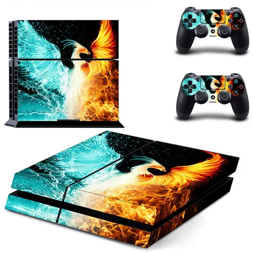 Черный Синий, белый, серебристый, металл, золото, наклейка для PS4 наклейка для DualShock playstation 4 консоль и 2 контроллера наклейка для PS4 виниловая наклейка - Цвет: Черный