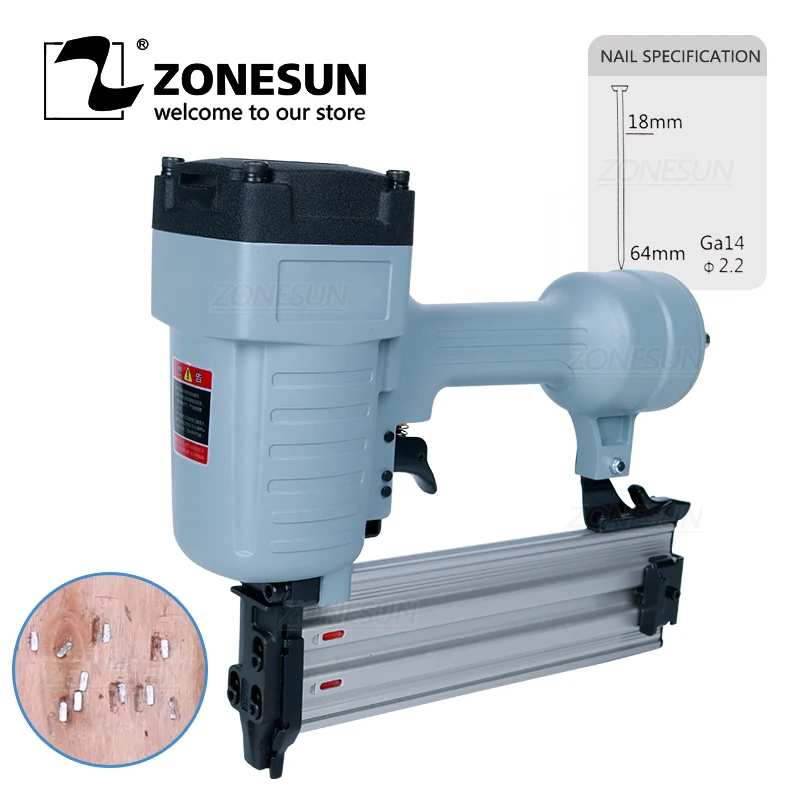 Стальной Железный пистолет ZONESUN ST64 пневматический Микро-шпиннер гвоздик