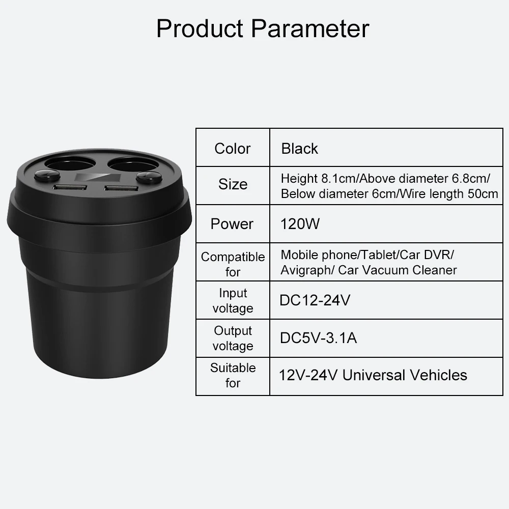 AsperX зарядных порта USB для автомобиля лихтера сигареты сплиттер сигарет розетка