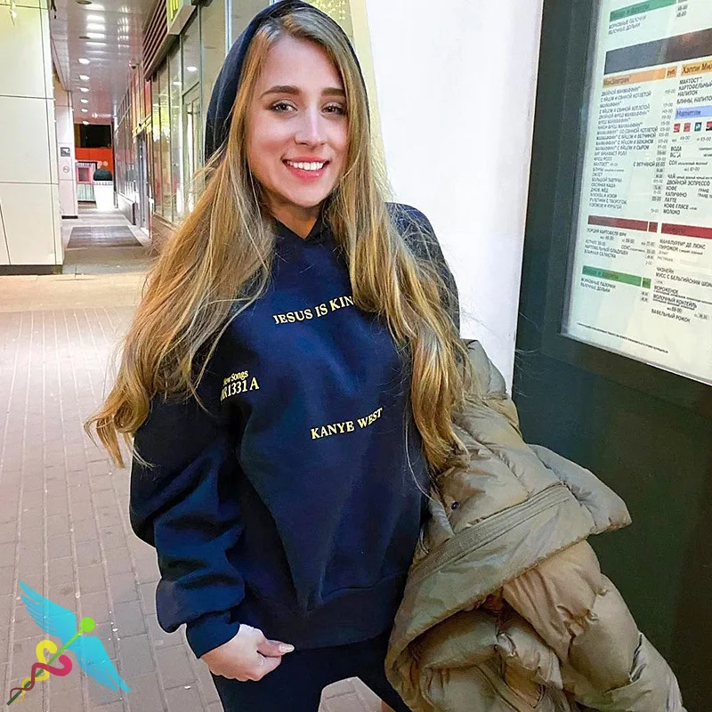 

Kanye West Hoodies Men Women Fashion Jesus Is King Hooded Sweatshirt High-quality Cotton Full Casual Street Fashion Streetwear