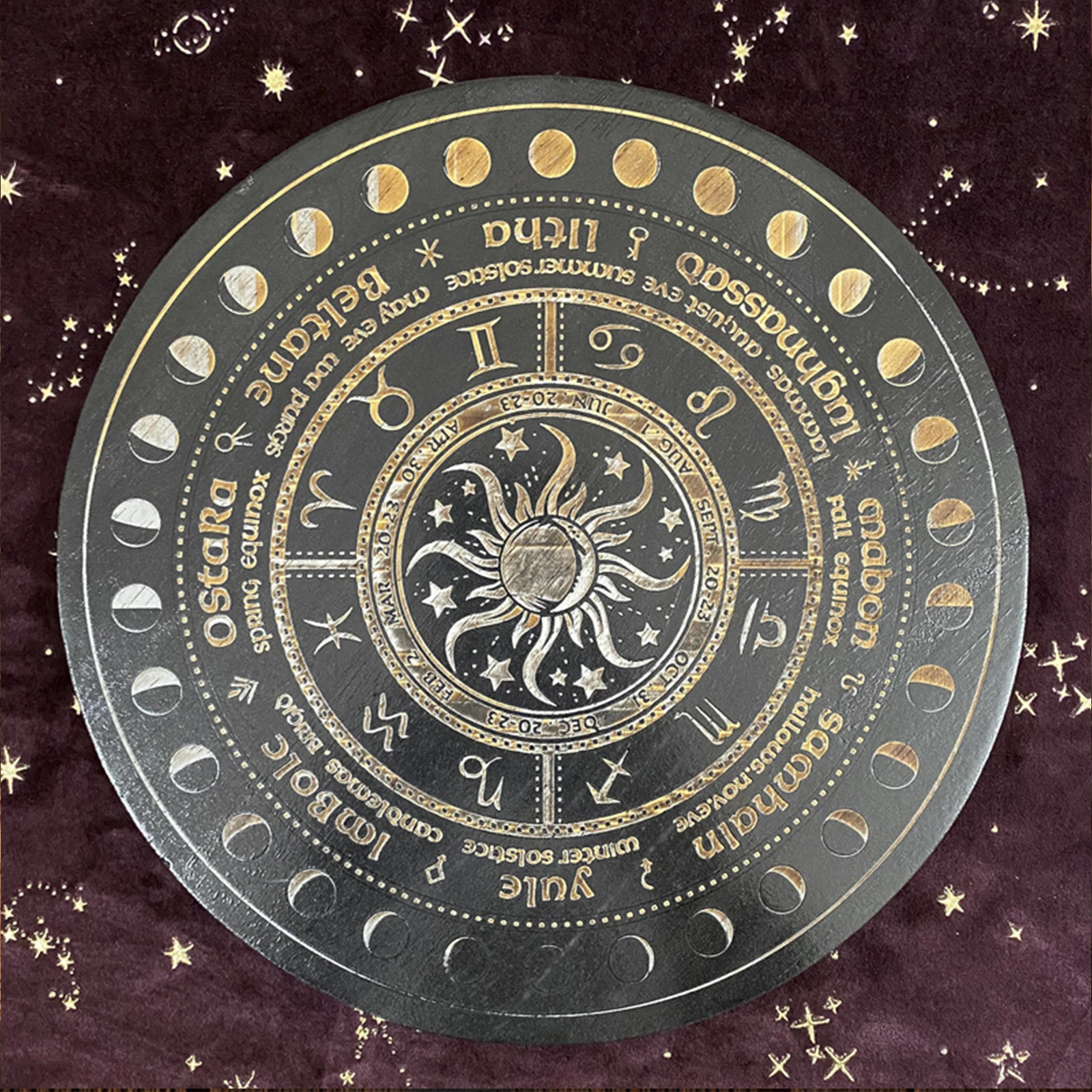 

Pendulum Board Wooden Divination Board Home Office Room Decor Ornament