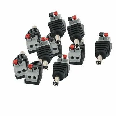

10Pcs CCTV Camera Clip Type Terminal Block 2.1x5.5mm DC Power Male Jack