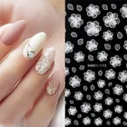 1 шт. 3D белое кружевное тиснением цветочный дизайн ногтей наклейки симпатичная детская одежда в Корейском стиле, модные, которые переводятся на ногти, с помощью воды Декоративные наклейки для маникюра SQ03