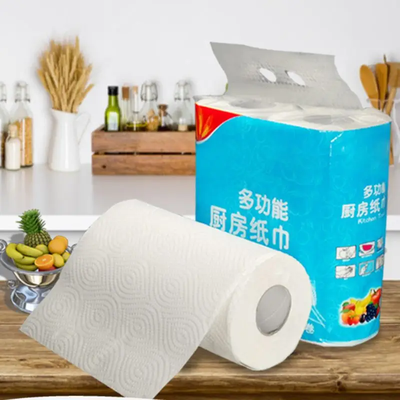 

2 Rolls Cleaning Paper Kitchen Wipes Paper Tissues Embossed Thickened Large Hand 667D