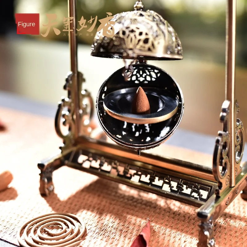 

Longmen incense burner backflow incense burner hollow-out sachet ball hanging furnace Tower incense burner household incense cre