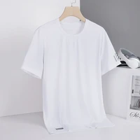 2021 ice silk t shirt l 8xl summer new ice silk breathable short sleeve t shirt cool and comfortable t shirt round neck