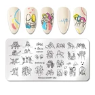 Трафареты NICOLE DIARY для стемпинга ногтей для молодых девушек, шаблон для простых людей с изображением штампов, цветочные листья, полосатые художественные предметы для ногтей