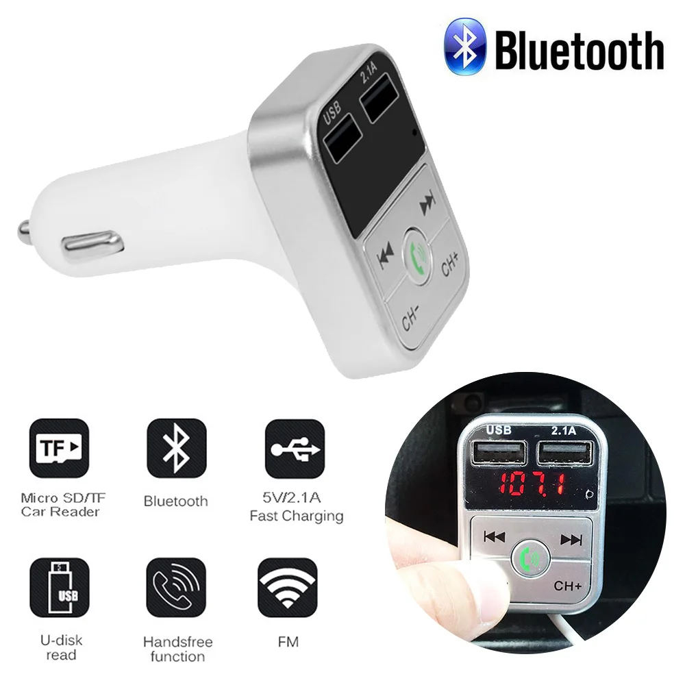 Bluetooth FM-передатчик MP3 музыкальный плеер TF флеш-музыка 5 В 2 1 А зарядное устройство