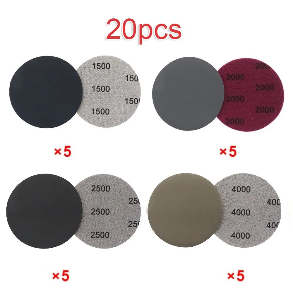 

20Pcs 3 Inch Sanding Paper 1500 2000 2500 4000 Grit Hook And Loop Sandpaper Wet Dry Sanding Pad Woodworking Abrasive Tools
