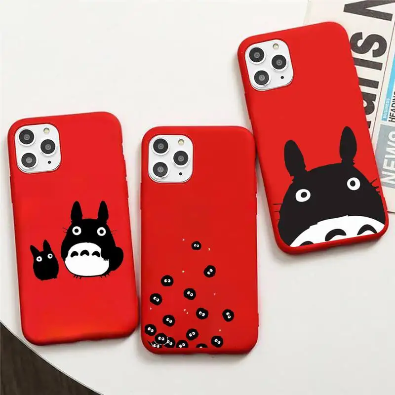 

my neighbor totoro Miyazaki Hayao Phone Case Candy Color for iPhone 6 7 8 11 12 s mini pro X XS XR MAX Plus