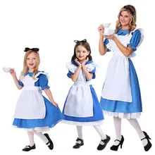 Halloween Adult Kids Girls Anime Alice In Wonderland Adventures Party Dress Up Outfits Women Sissy Maid Lolita Cosplay Costume