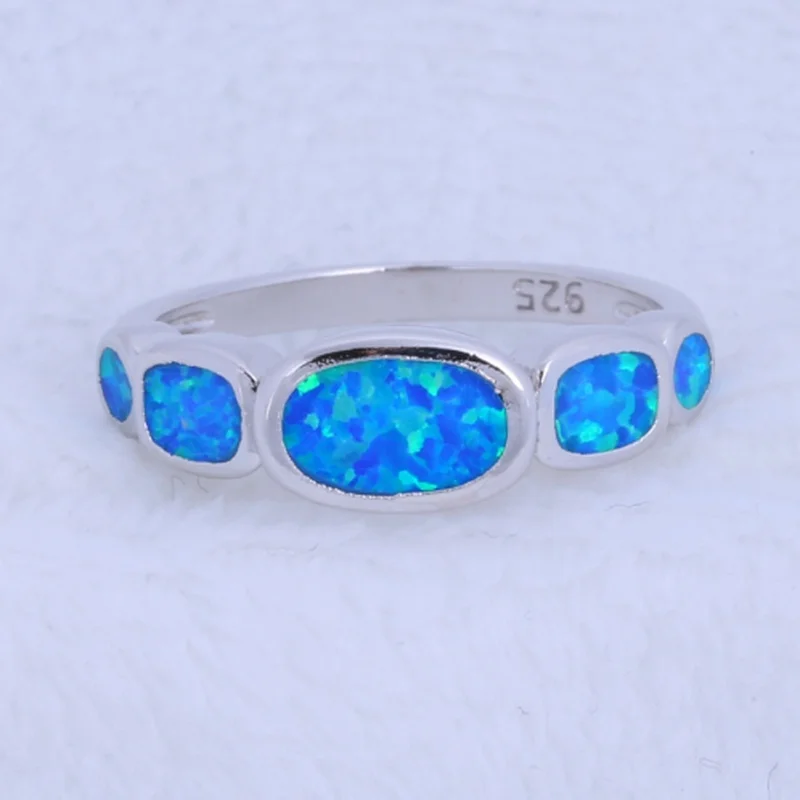 

Fashion luxury blue zircon ring women elegant temperament romantic wedding accessories Valentine's day gift for girlfriend