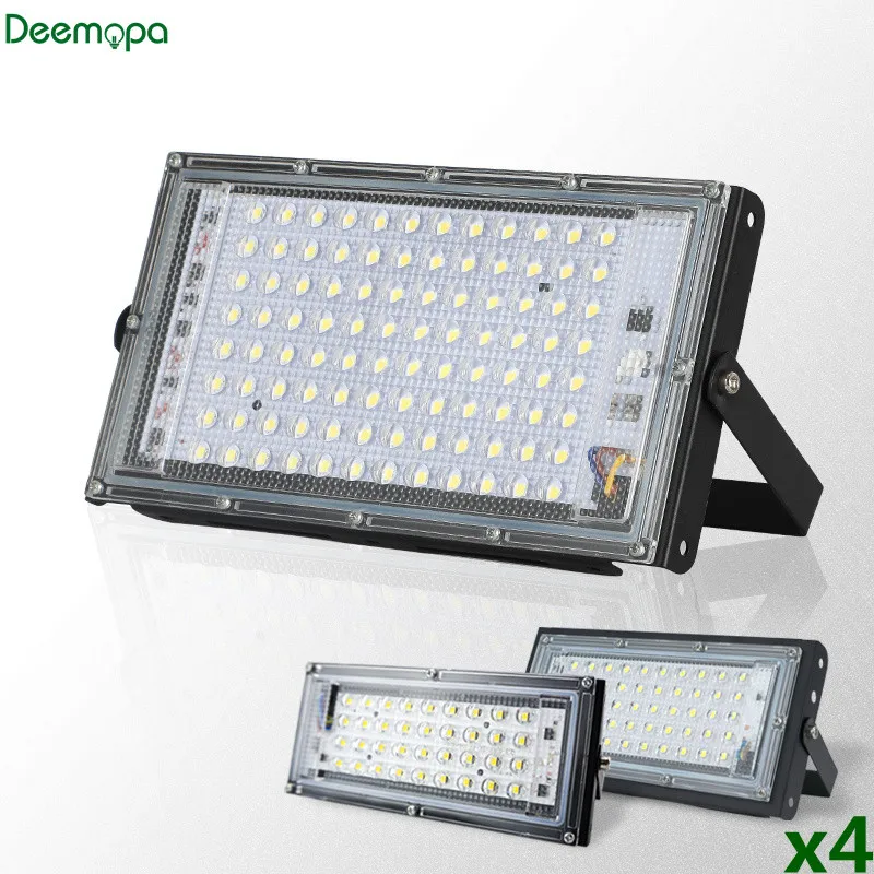

4pcs/lot Led Flood Light AC 220V 230V 240V Outdoor Floodlight Spotlight IP65 Waterproof 50W LED Street Lamp Landscape Lighting