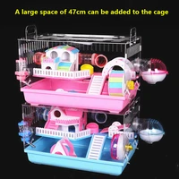 acrylic hamster cage with pipe tray style house acrylic oversized villa package guinea pig cage clear small pet feeding box