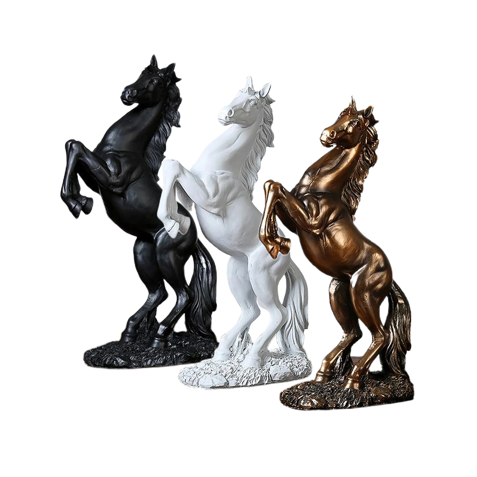 

Nordic Style Resin War Horse Statue Model Animal Sculpture Home Decor Figure