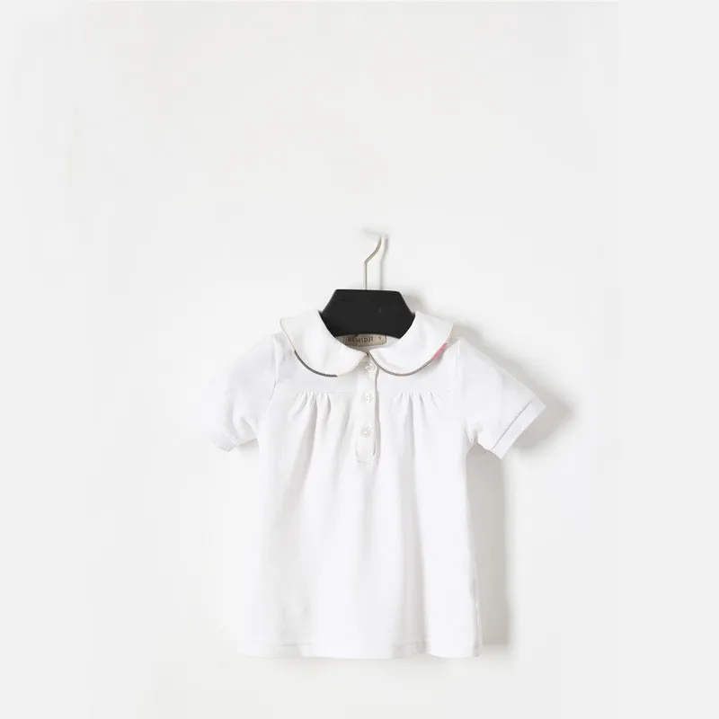 Летняя хлопковая футболка с коротким рукавом для маленьких девочек топы