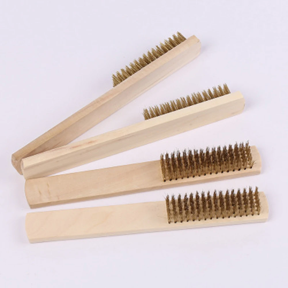 

Stainless Steel Wire Wood Handle Scratch Brush For Metal Cleaning - 1 Pack