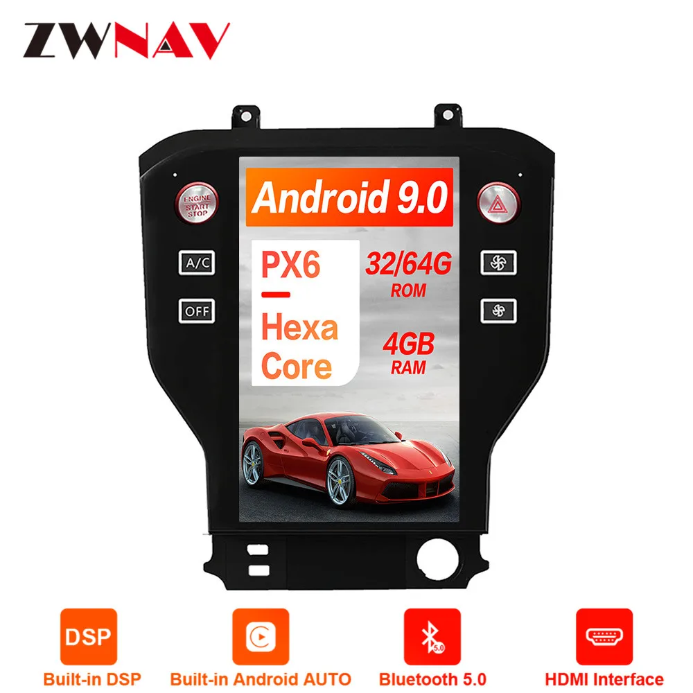 Android 9 Tesla стиль автомобиля нет dvd-плеер gps навигация для Ford Mustang+ стерео головное устройство Мультимедиа Радио магнитофон ips