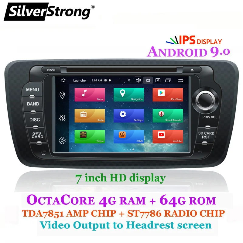 SilverStrong Android9.0 OCTACORE 4 г 64 г Ibiza автомобильный DVD для сидения Ibiza ips 7 дюймов Android радио Ibiza gps с зеркальной связью RDS