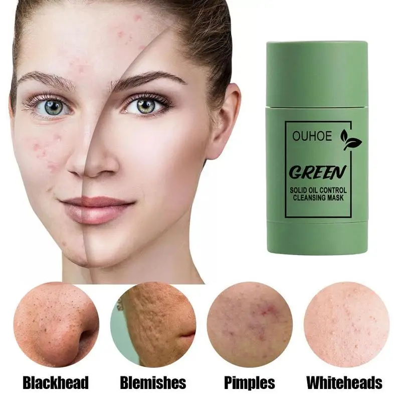 Зелёный чай маска Стик масло Управление Баклажан акне глубокий уход за кожей для