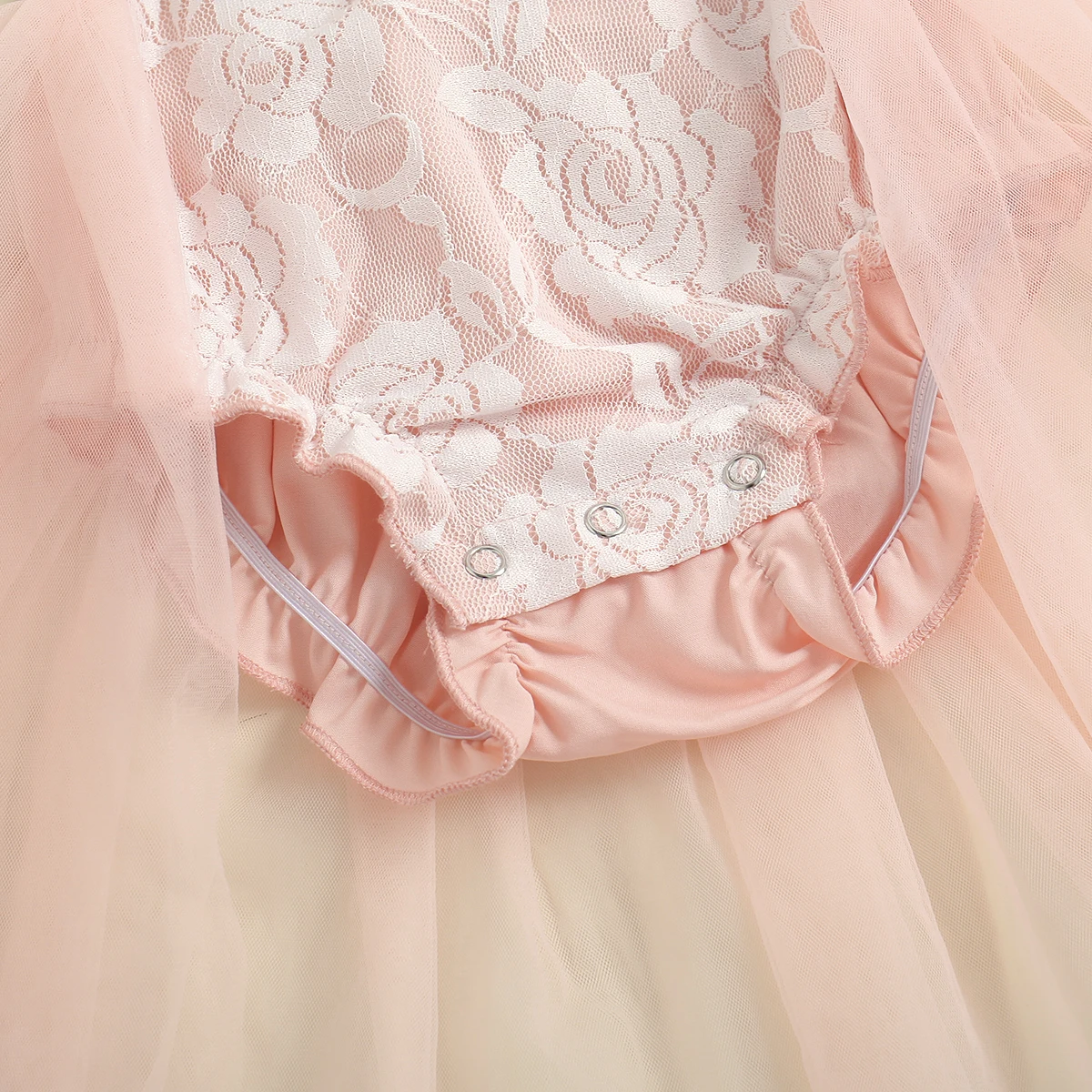 

2 Colors Newborn Baby Floral Embroidery Bodysuits Dress Kids Baby Girls Sleeveless Square Collar Backless Jumpsuit with Bow-knot