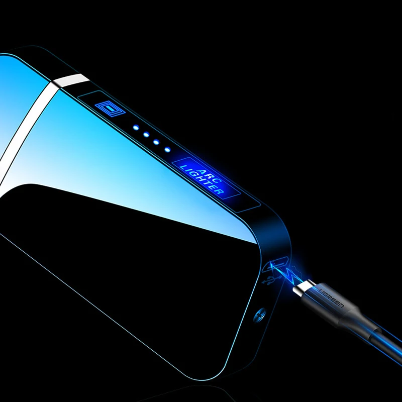 Зарядка через USB импульса Зажигалка двойной дуги сигары плазмы светодиодный