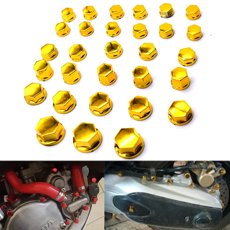30 шт./компл. крышка гайки для мотоцикла гайка украшение болт хромированный
