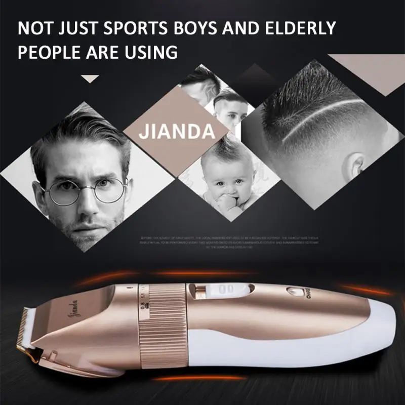 

Professional Electric Hair Trimmer gold Clipper Men's Shaver Barber Haircut Machine 5 hours High speed