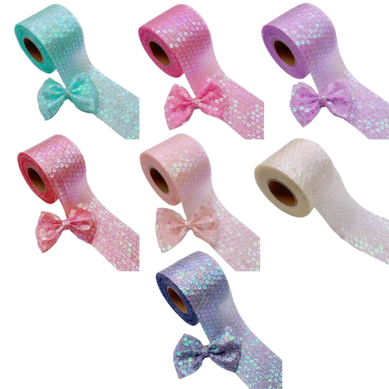 

Glitter Sequins Tulle Rolls 6cm x 10 Yards Decorative Tulle Roll for Table Runner Table Skirt Chair Sash Bow Tutu Skirt