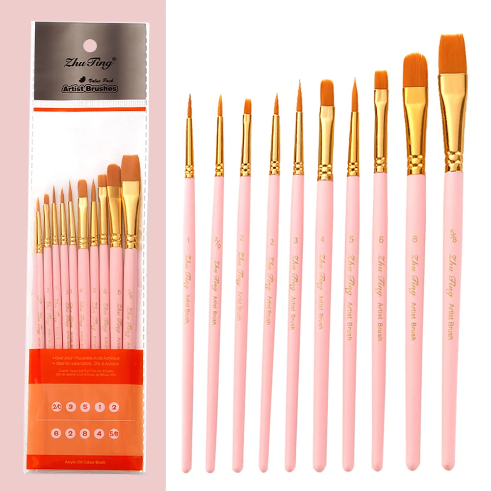 

10pcs Candy Color Paint Brushes Set Painting Art Brush for Acrylic Oil Watercolor Artist Professional Painting Kits Art Supplies